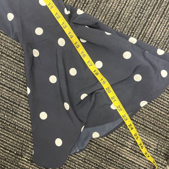 BANANA REPUBLIC Women's Polka Dot Sheer Bell Sleeve Top Blouse Blue/White Large - Picture 9 of 9